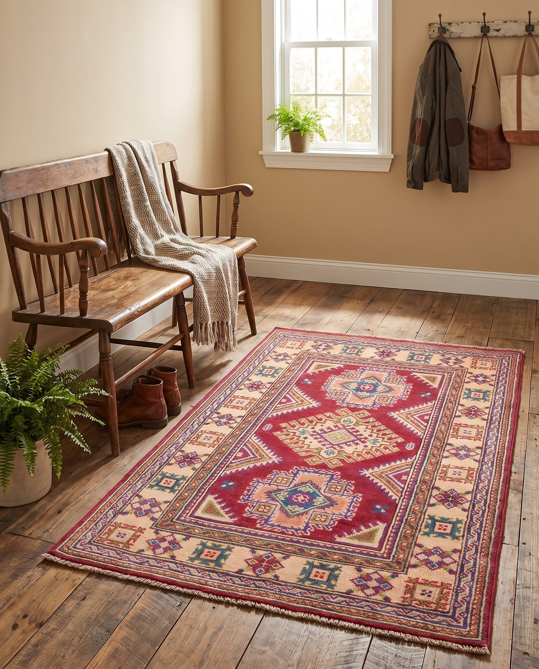 2' 7 x 3' 11 Hand Knotted Kazak Rug