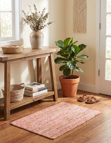2' x 3' 1 Handmade Braided Jute Rug
