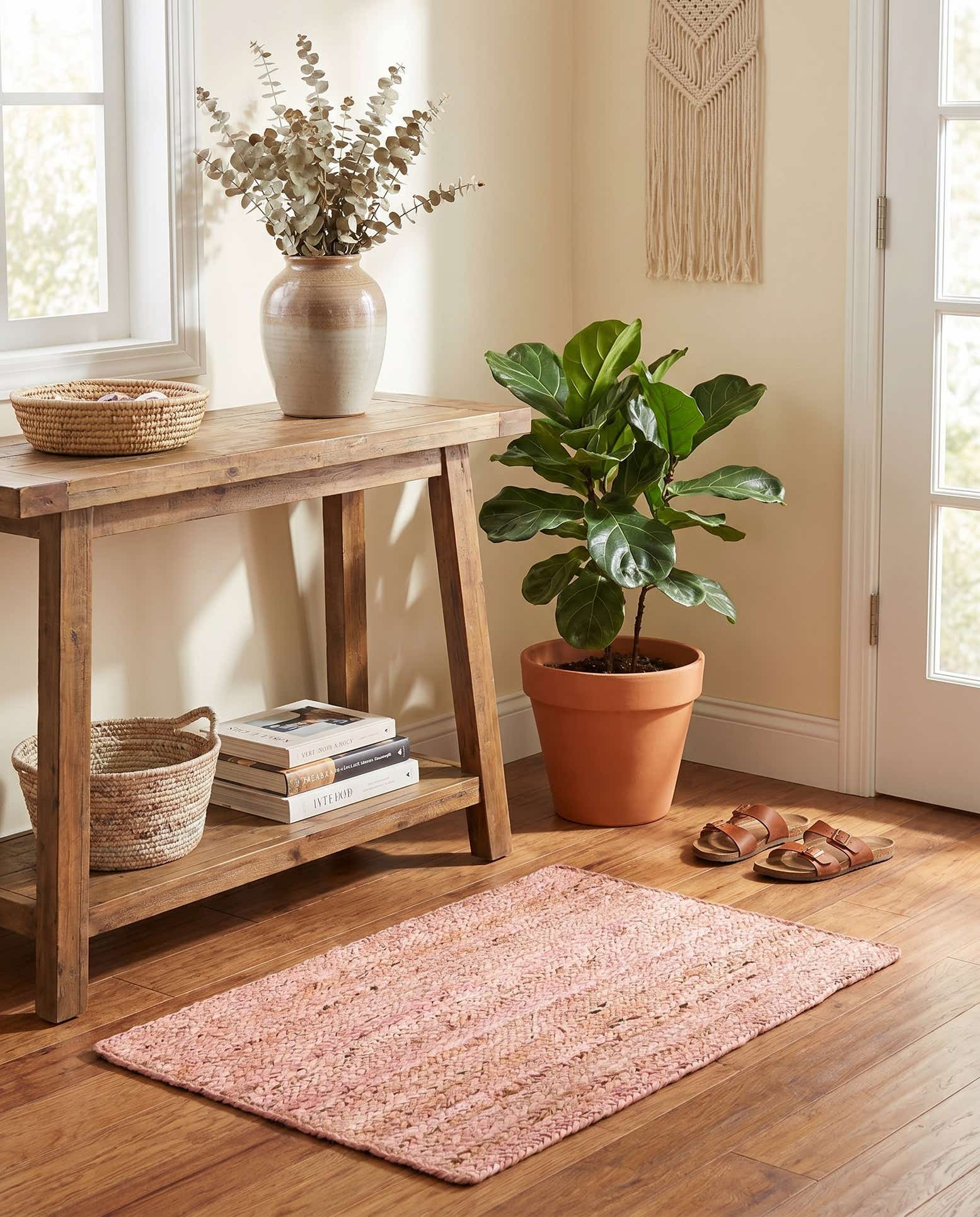 2' x 3' 1 Handmade Braided Jute Rug