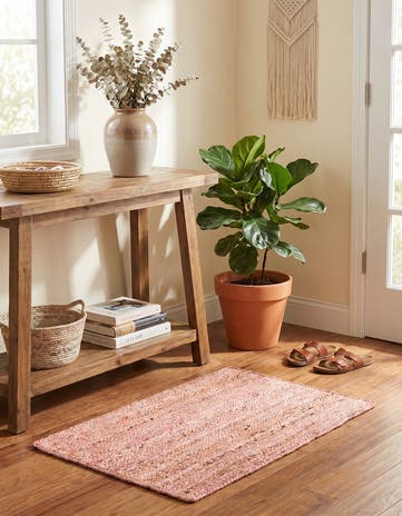 2' x 3' 1 Handmade Braided Jute Rug