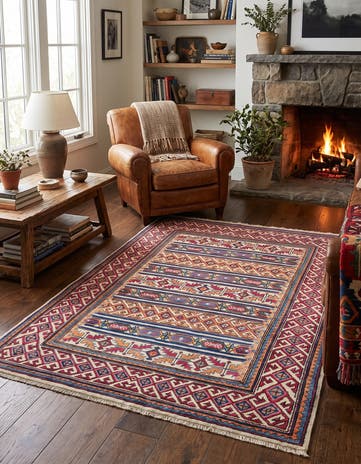 3' 11 x 5' 10 Hand Knotted Kazak Rug