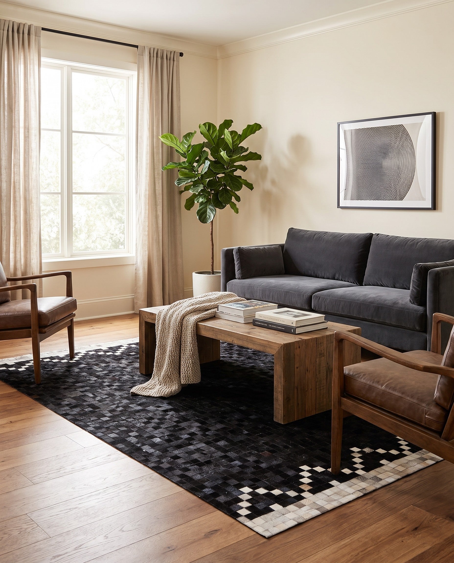 5' 2 x 8' 1 Cowhide - Patchwork Rug