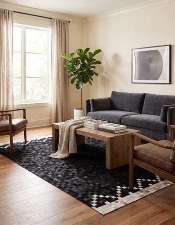 5' 2 x 8' 1 Cowhide - Patchwork Rug