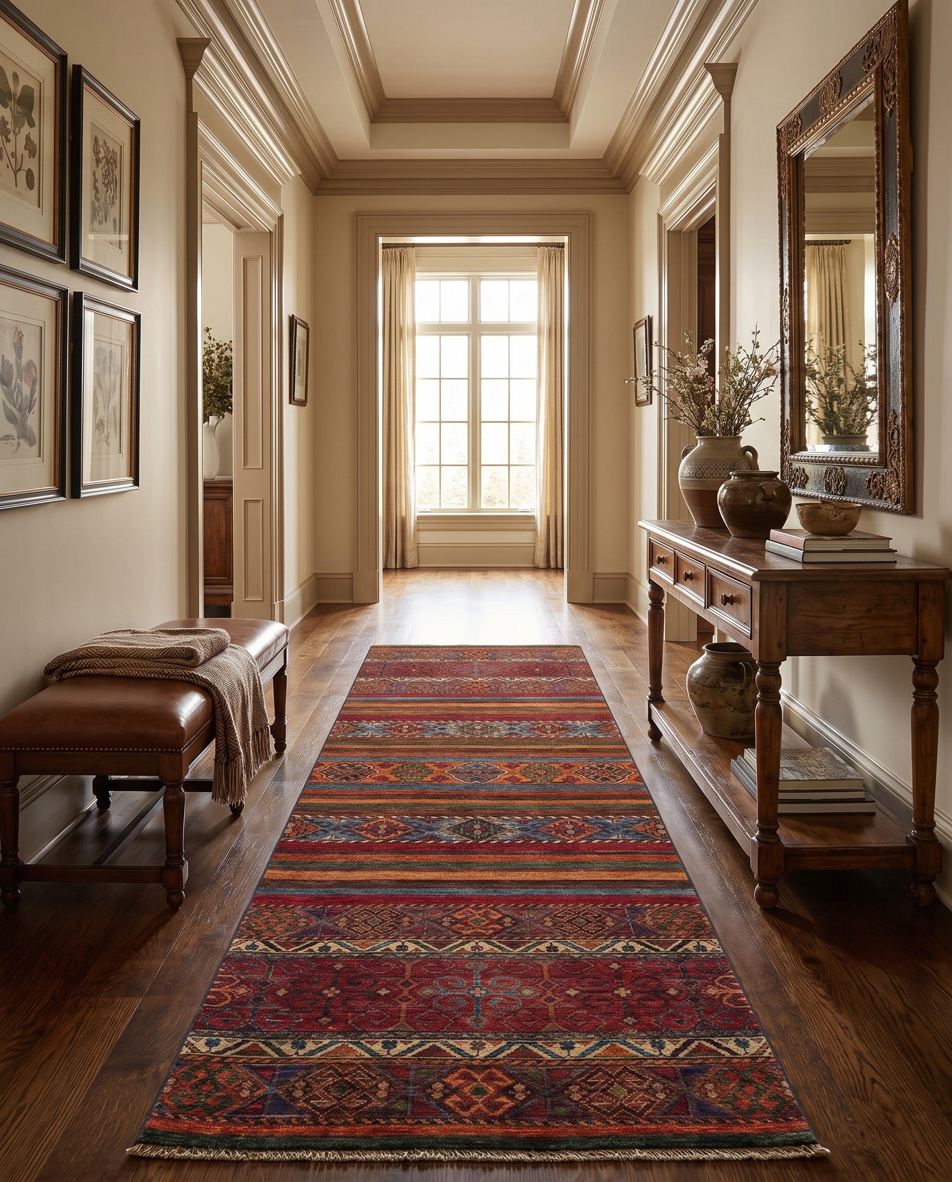 2' 9 x 8' 8 Hand Knotted Kazak Runner Rug