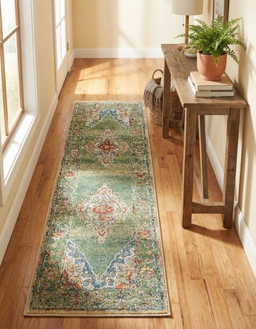 Green Isabella Runner Rug