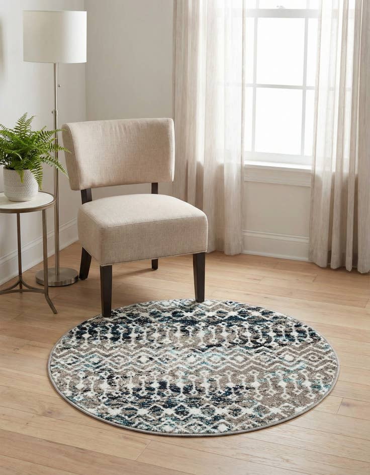 Detail image of 3' x 3' Moroccan Trellis Round Rug