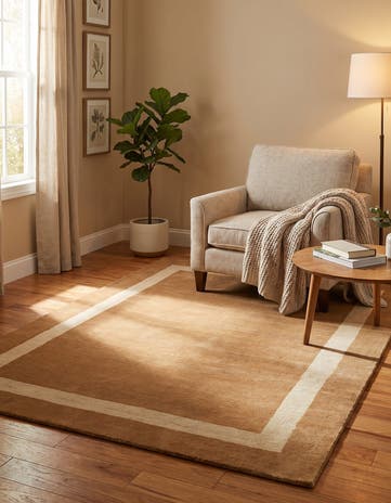 4' 1 x 6' 1 Jill Zarin Border Wool Rug