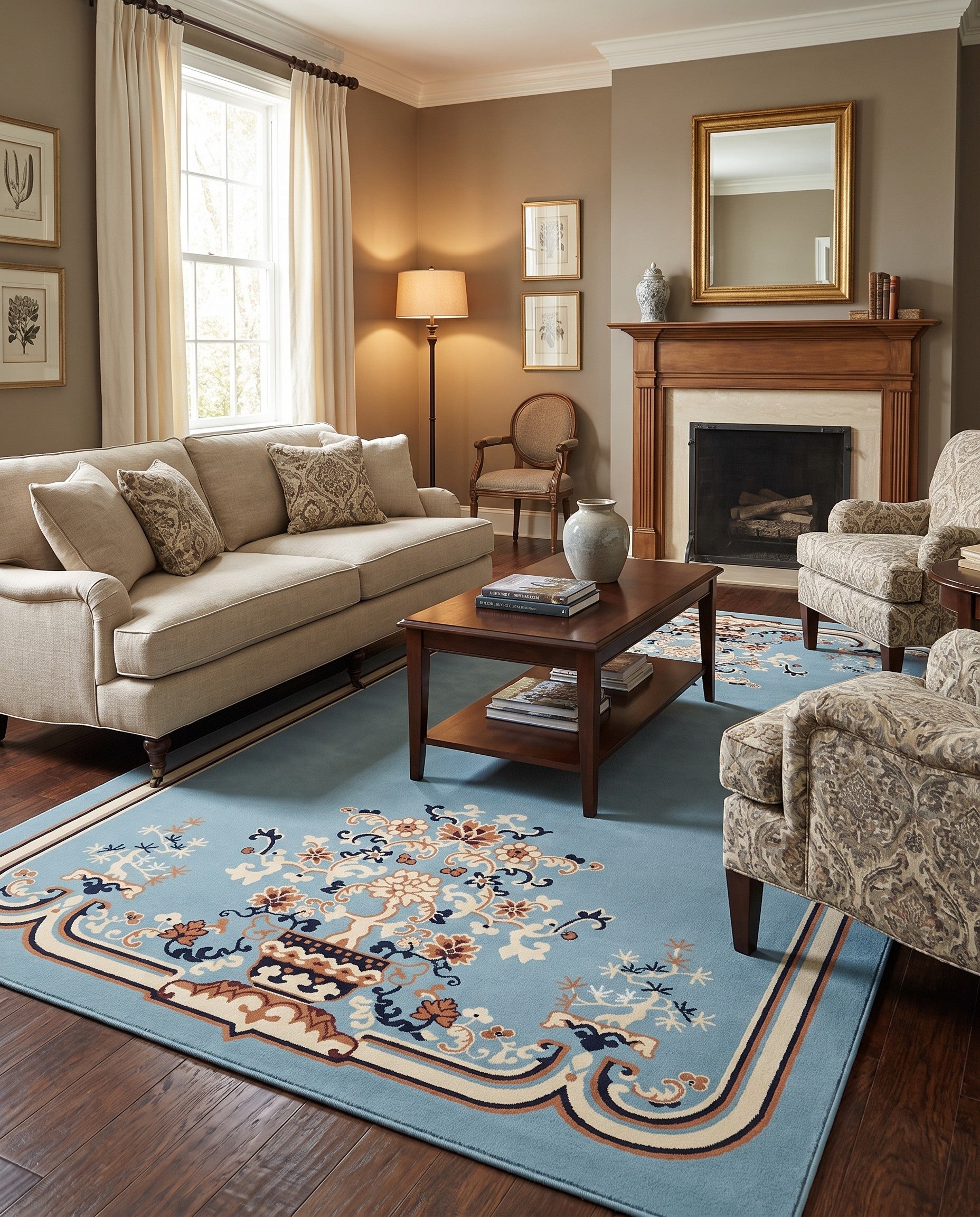 Light Blue Nain Design Rug