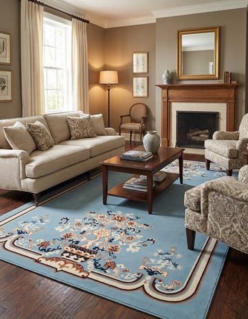Light Blue Nain Design Rug