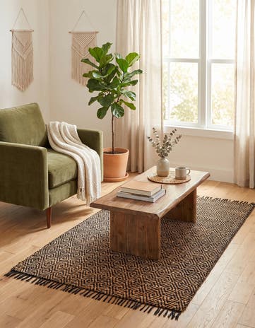 3' 3 x 5' 1 Hand Woven Braided Jute Rug