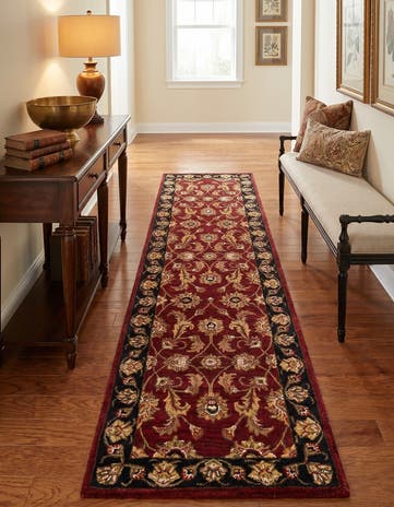 Burgundy Agra PastInv Wool Runner Rug