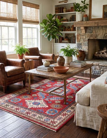 3' 4 x 5' 2 Hand Knotted Kazak Rug