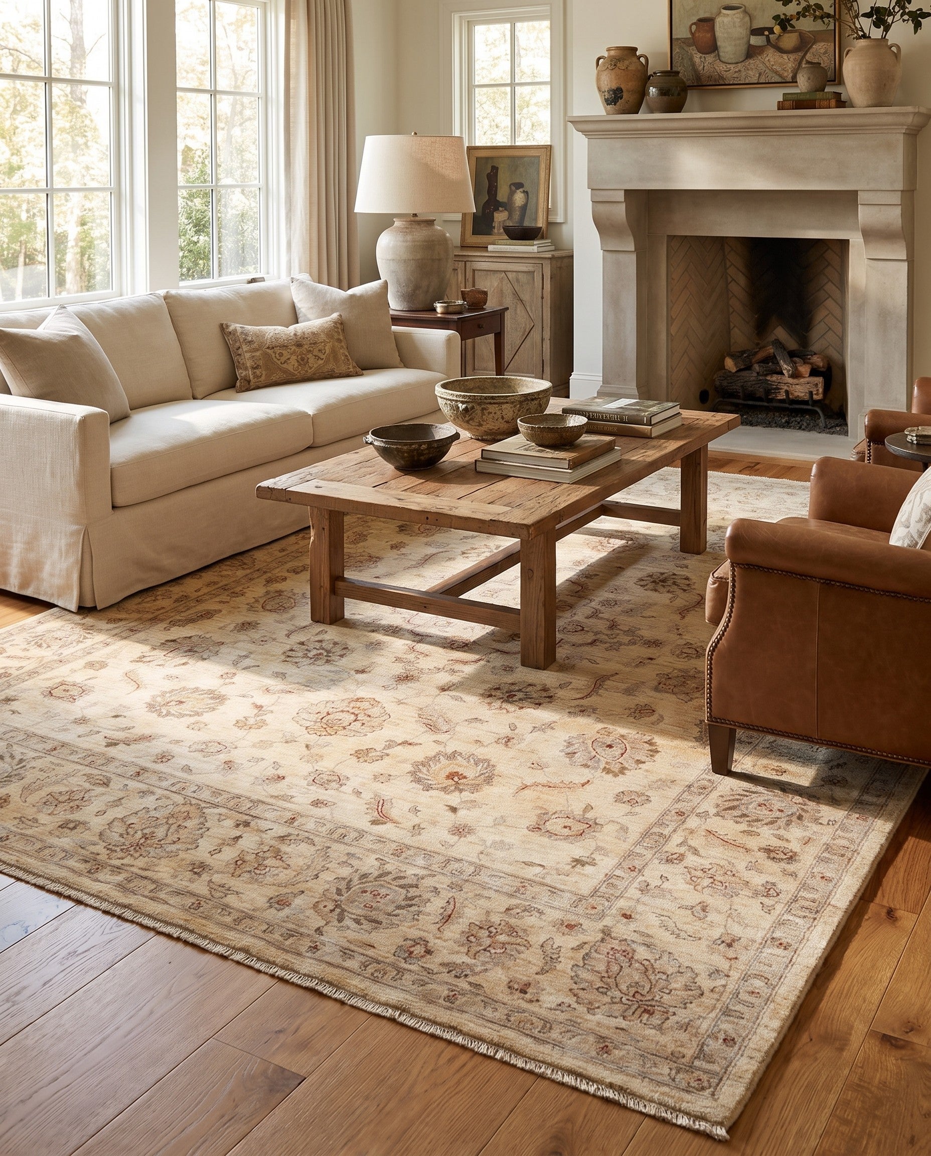 8' x 10' 1 Hand Knotted Ziegler Rug