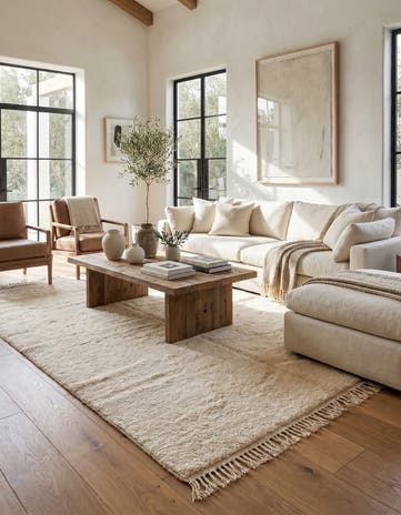6' 6 x 10' Hand Knotted Moroccan Wool Rug
