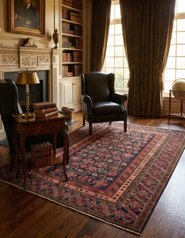 4' 9 x 6' 5 Hand Knotted Schirwan Rug