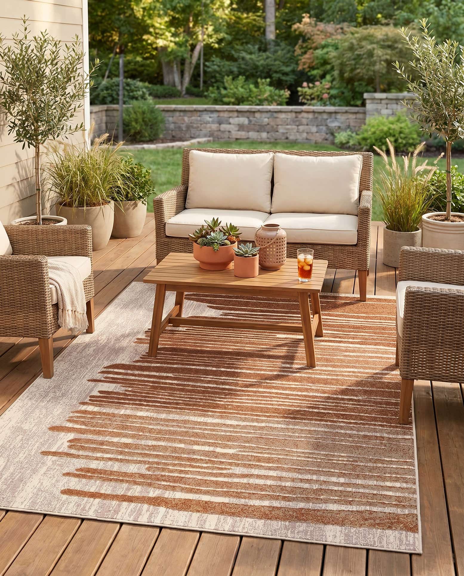 5' x 8' Easy-Clean Modern Indoor / Outdoor Rug
