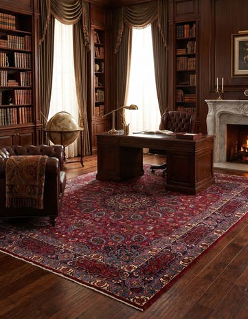 10' 10 x 12' 4 Mashad Wool Square Rug