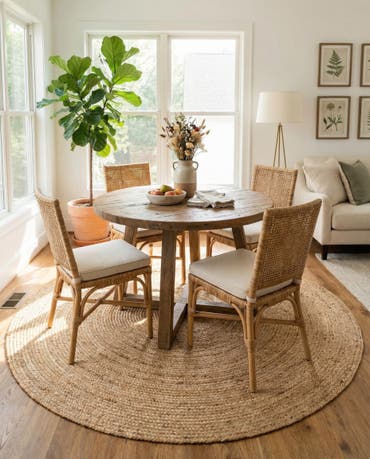  6' 1 x 6' 1  Hand Braided Jute Round Rug