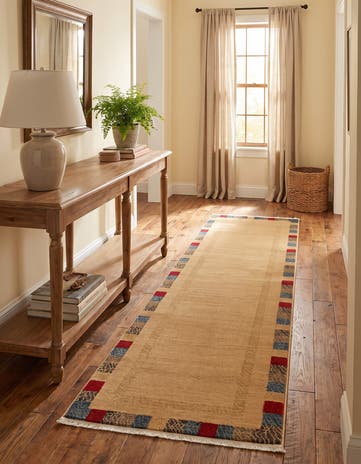 Beige Kashkuli Gabbeh Runner Rug