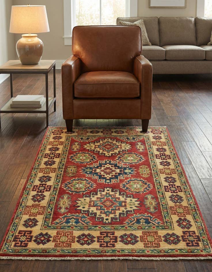 Detail image of 2' 7 x 4' 2 Hand Knotted Kazak Rug