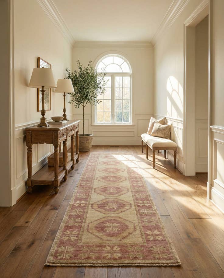 Detail image of 2' 9 x 10' Hand Knotted Oushak Wool Runner Rug