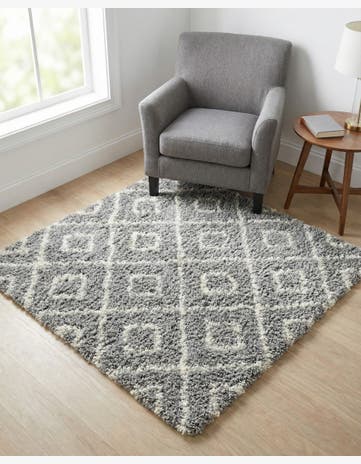 4' x 4' Trellis Shag Square Rug