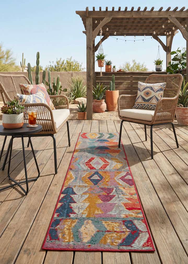 2' x 8' Easy-Clean Modern Indoor / Outdoor Runner Rug