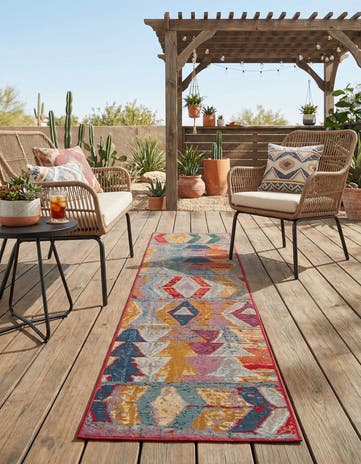 2' x 8' Easy-Clean Modern Indoor / Outdoor Runner Rug