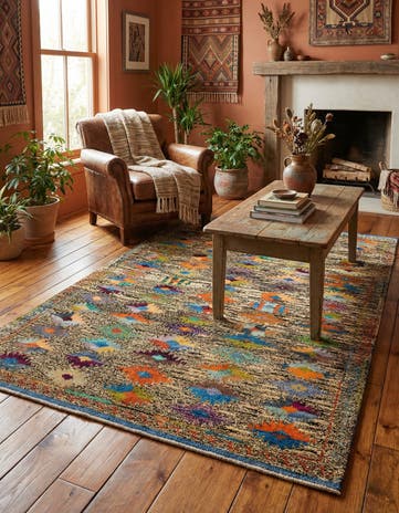 4' 5 x 6' 2 Hand Knotted Balouch Wool Rug