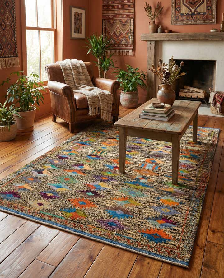 4' 5 x 6' 2 Hand Knotted Balouch Wool Rug