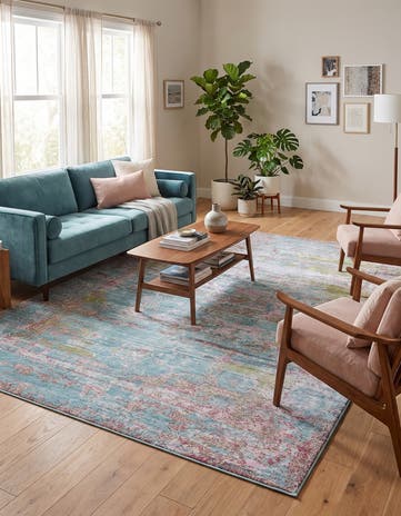 9' x 12' 2 Aqua Rug