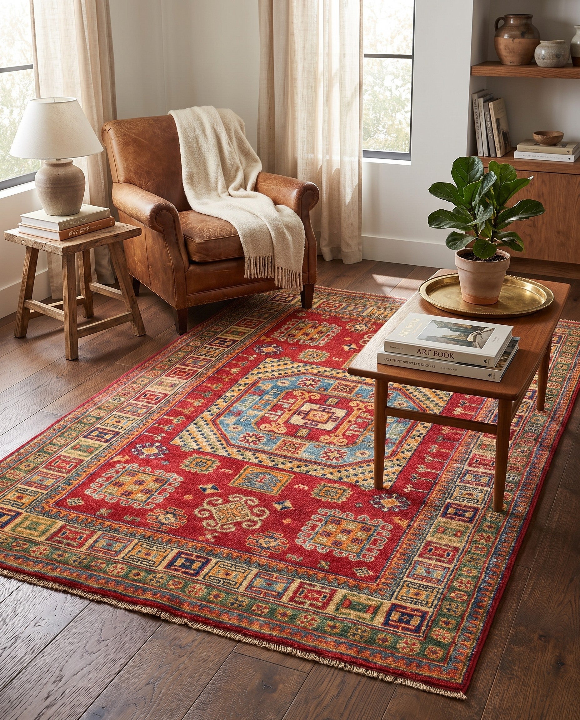 3' 11 x 5' 11 Hand Knotted Kazak Rug