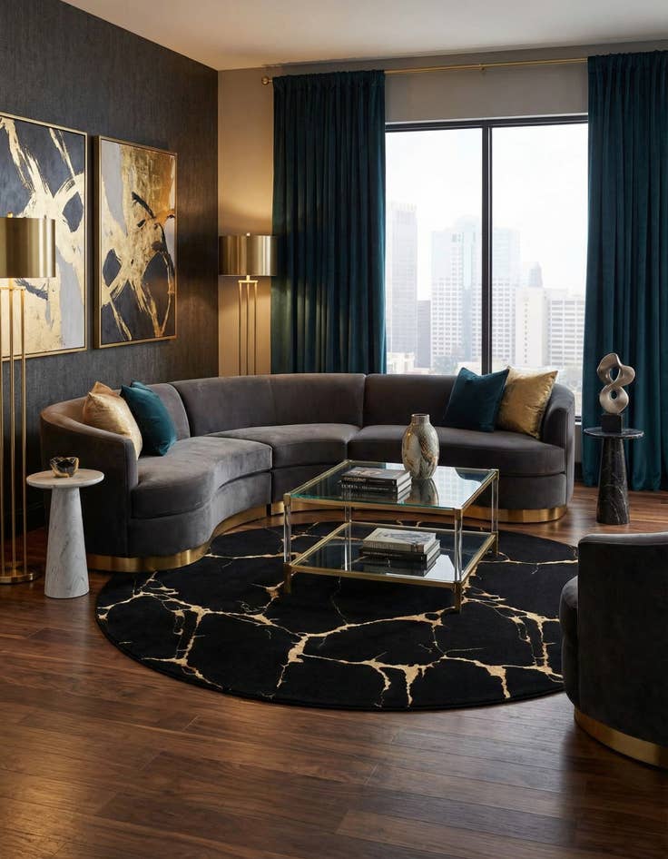 Detail image of 7' 10 x 7' 10 Vogue Geo Round Rug