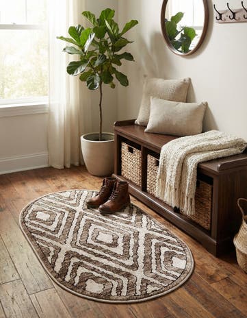 Chocolate Brown Hermitage Oval Rug