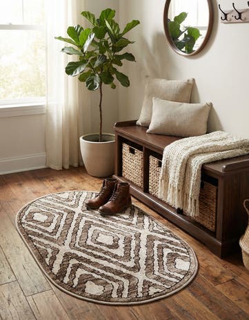 Chocolate Brown Hermitage Oval Rug