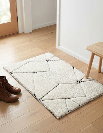 Ivory White Prismatic Rug