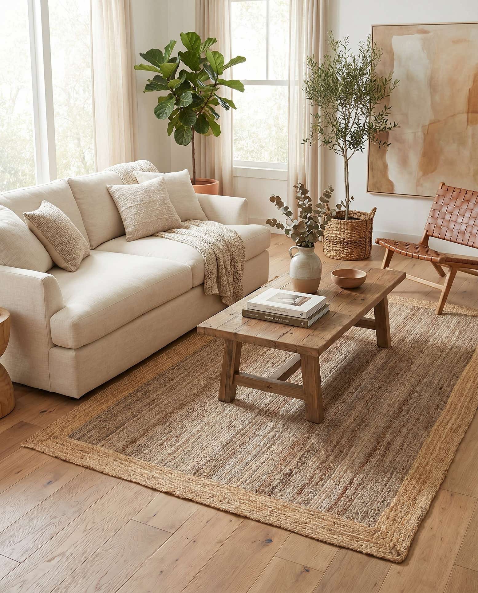 6' 1 x 9' Handmade Braided Jute Rug