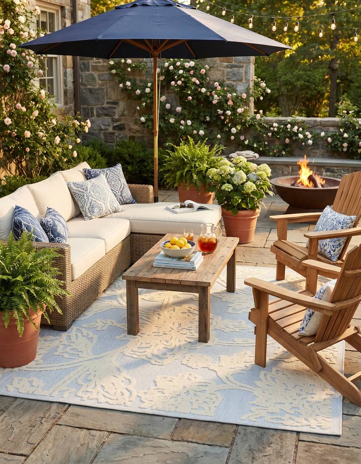 Detail image of 7' 10 x 7' 10 Easy-Clean Aruba Indoor / Outdoor Square Rug