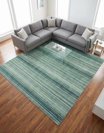 Green Gemstone Square Rug