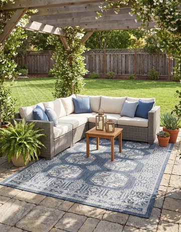 125cm x 185cm Easy-Clean Traditional Indoor / Outdoor Rug