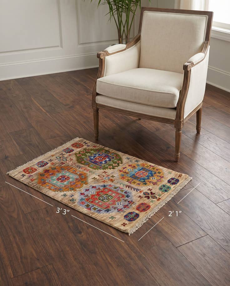 Detail image of 2' 1 x 3' 3 Hand Knotted Ariana Ziegler Rug