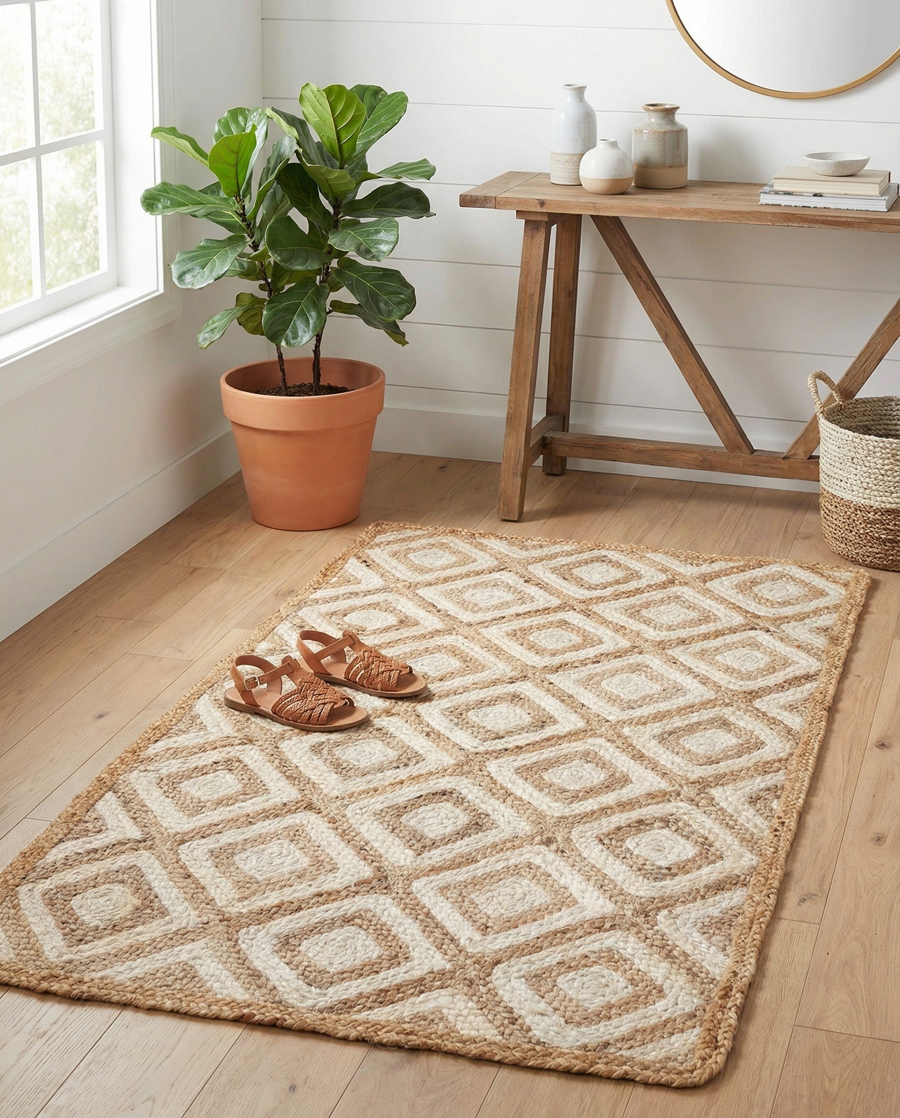 3' 3 x 5' 1 Handmade Braided Jute Rug