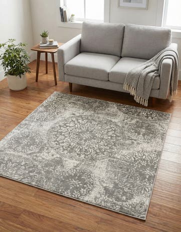Light Gray Monte Carlo Square Rug
