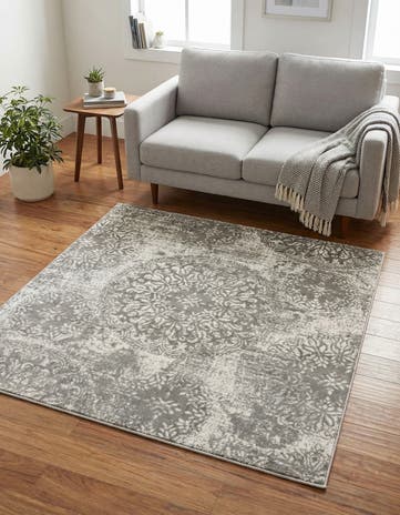 Light Gray Monte Carlo Square Rug