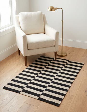 3' 4 x 4' 10 Hand Woven Kilim Modern Wool Rug