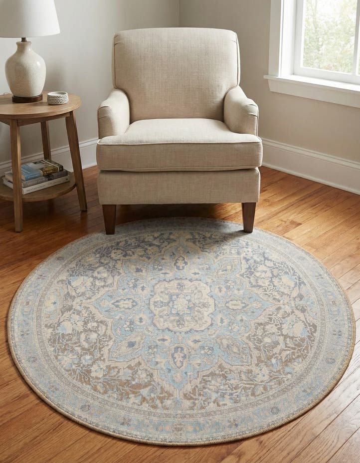 3' 6 x 3' 6 Washable Timeless Round Rug