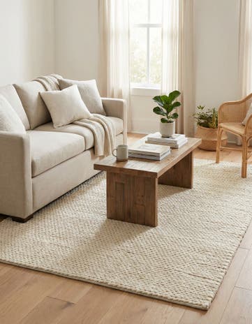 4' 1 x 6' 1 Hand Woven Lana New Zealand Wool Rug