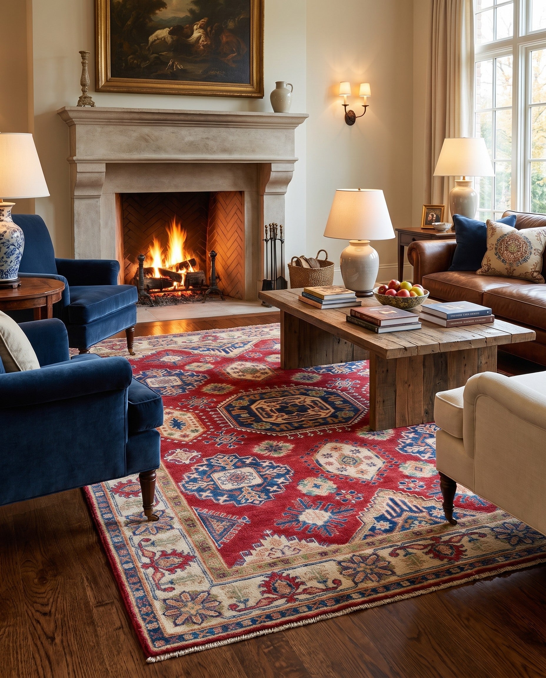 5' 9 x 8' 1 Hand Knotted Kazak Rug