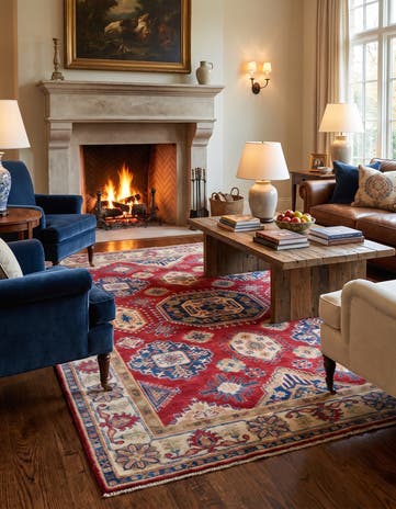 175cm x 245cm Noué main Kazak Tapis