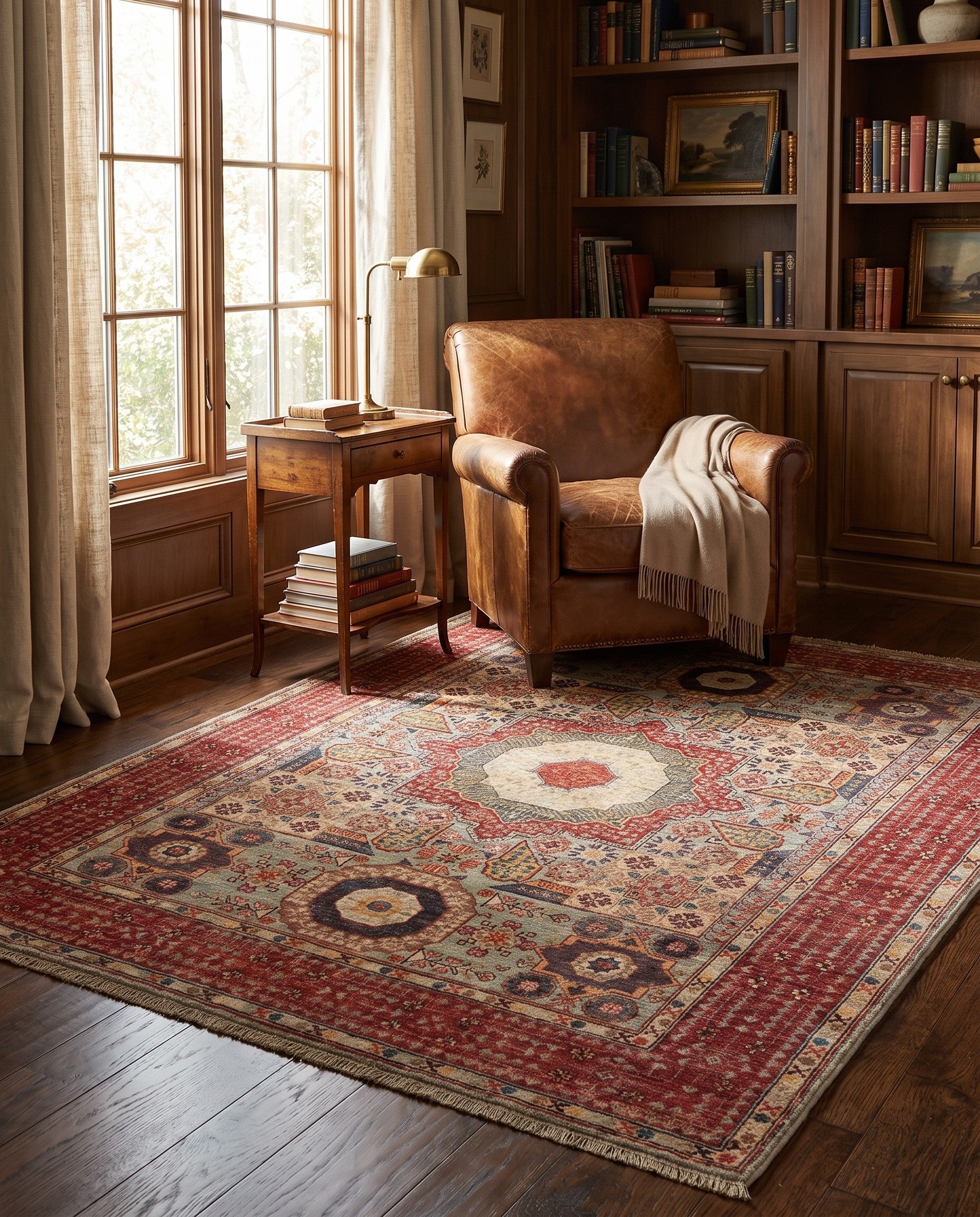 5' x 6' 7 Hand Knotted Mamluk Ziegler Rug